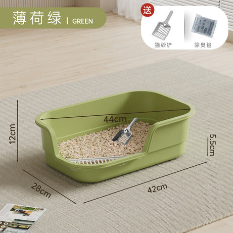 Special Cat Litter Box for Kittens, Extra Large Anti-Splash Thickeneded Cat Toilet, Low Entrance, Semi-Enclosed Kitten Pet Supplies