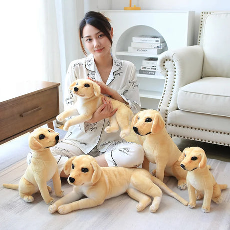 Like Real Prone Simulation Labrador Dog Plush Doll Stuffed Golden Dog Bedroom Decor Retriever Pets Animal Kids Christmas Gift