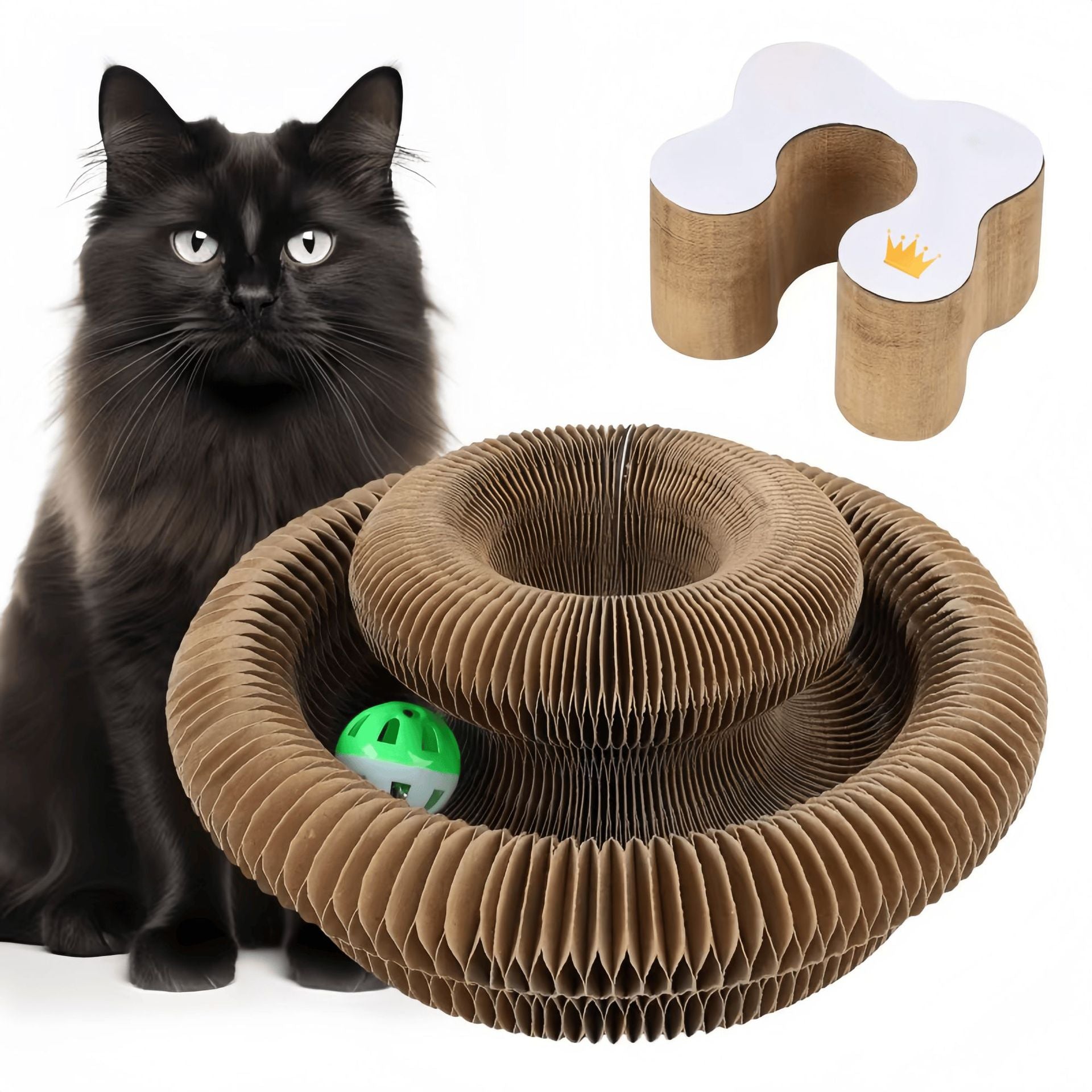 Accordion Cat Scratching Board Nest, Wear-Resistant and Non-Shedding Cat Toy, Self-Entertainment and Boredom Relief, Corrugated Paper Claw Grinding Board, Essential Supplies for Cats